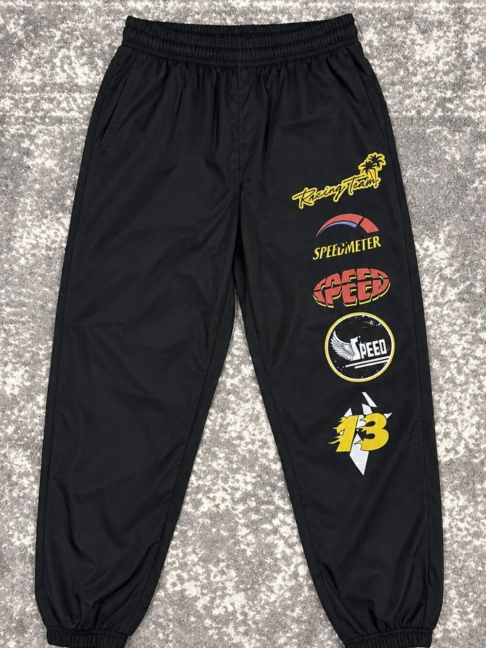 Racing Team Speed Graphic Black Track Pants